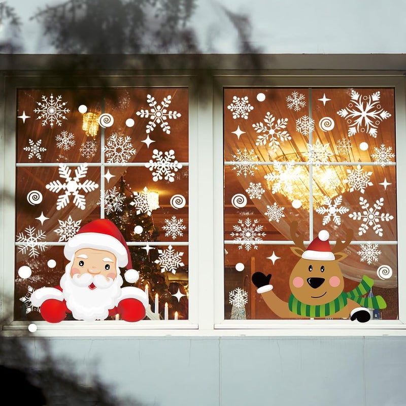 Pseutio 286 PCS Christmas Decorations Snowflake Window Clings Stickers for Glass Xmas Window Decorations - Image 5